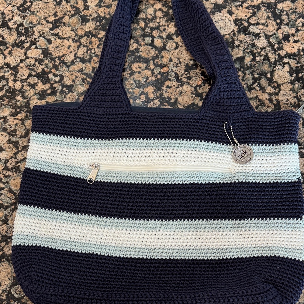 The Sak Navy and Cream Striped Tote